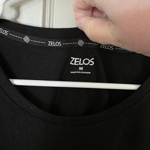 Zelos Womans Medium Black Short Sleeve Shirt Quote Stretchy Soft - Picture 3 of 3